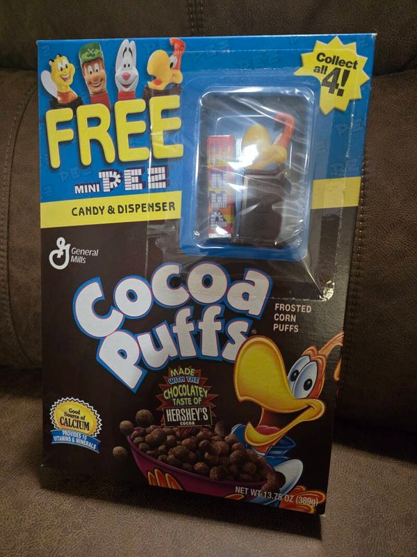 General Mills Cocoa Puffs with PEZ toy