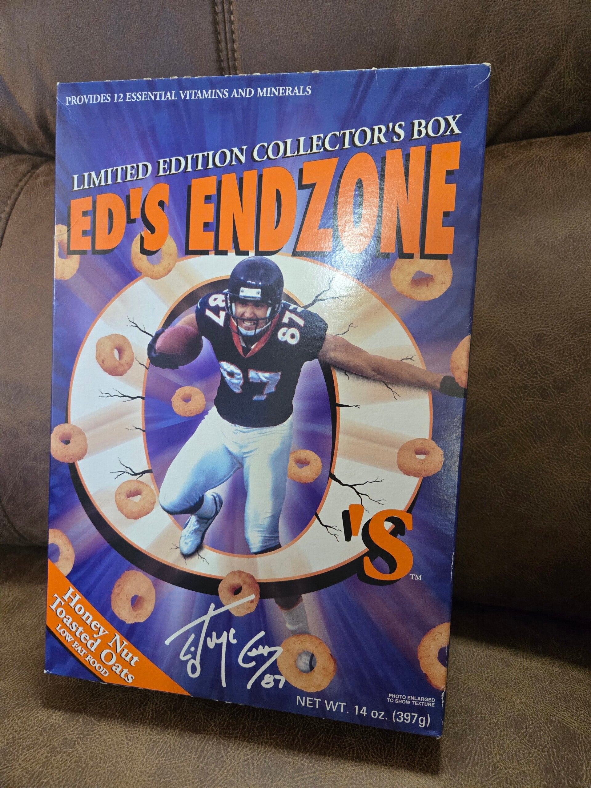 NFL football cereal box Ed McCaffrey