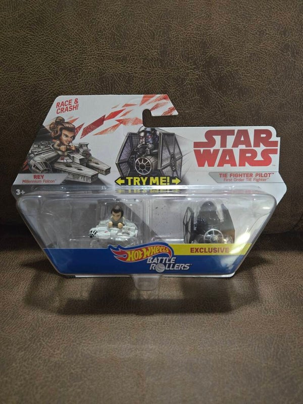 Hot Wheels diecast Star Wars battle rollers Fighter Pilot & Rey