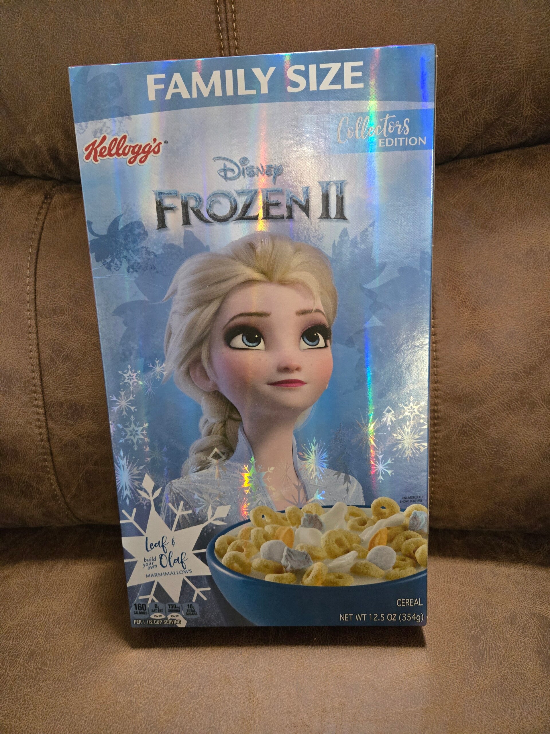Disney FROZEN II family size cereal box holographic