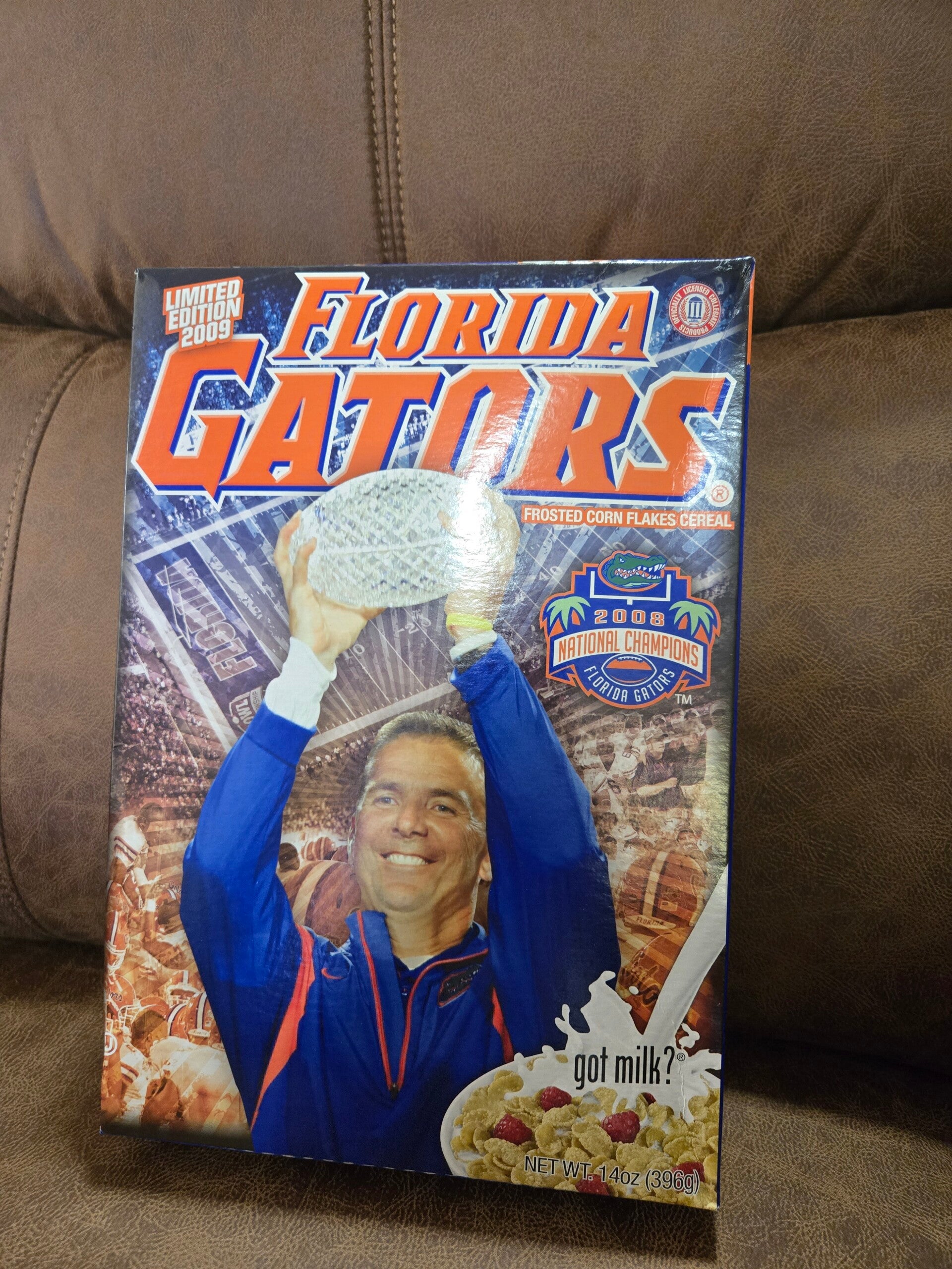 Florida Gators cereal corn flakes box football