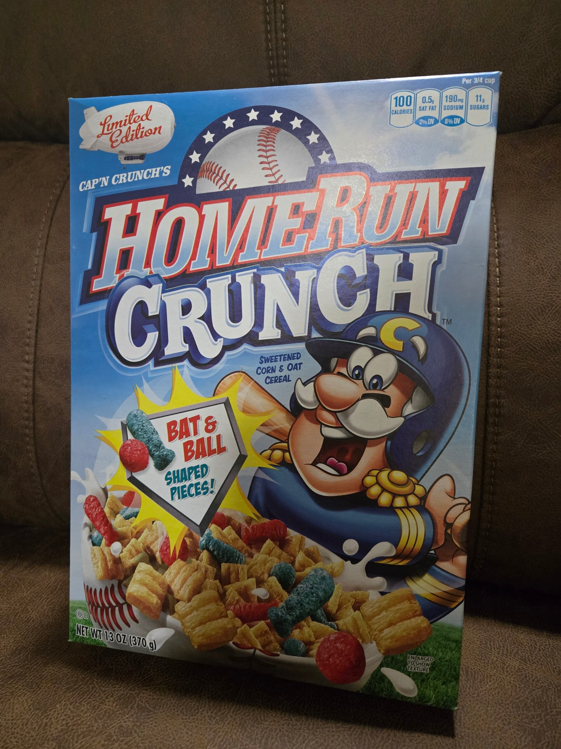 Cap'n Crunch Baseball Home Run cereal box
