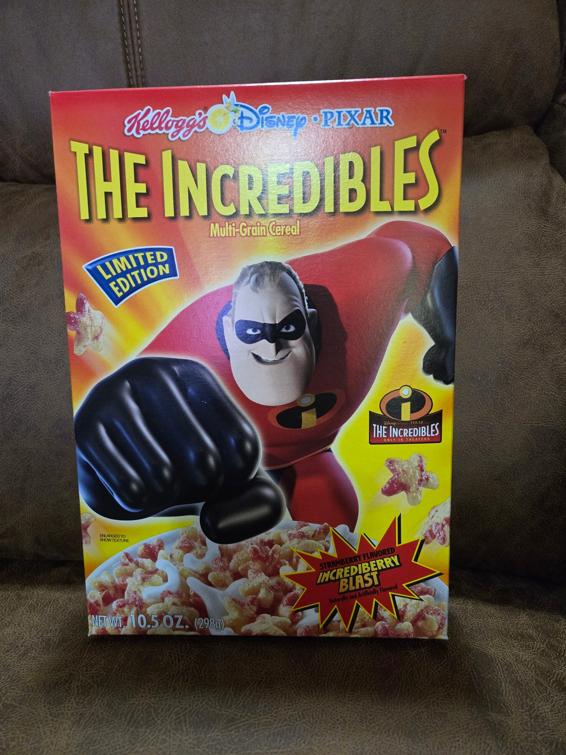 The Incredibles cereal box Pixar Disney