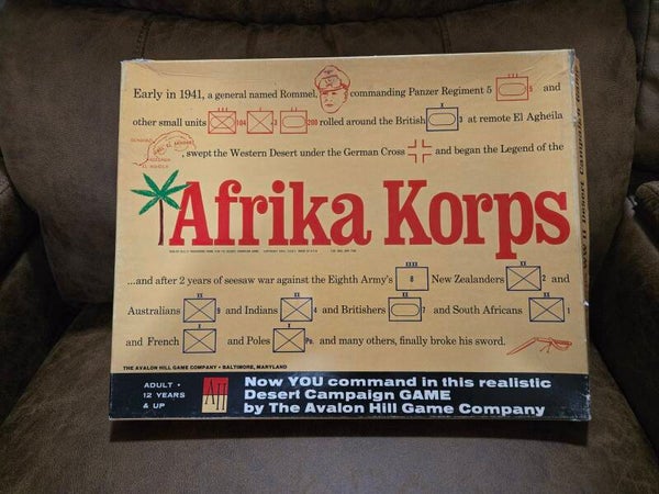 Avalon Hill Afrika Korps world war 2 board game