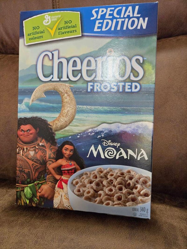 Disney Moana cereal box