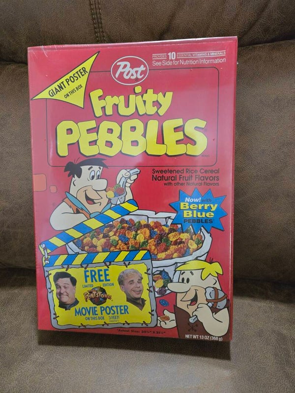 Fruity Pebbles Flintsones movie cereal box 1995