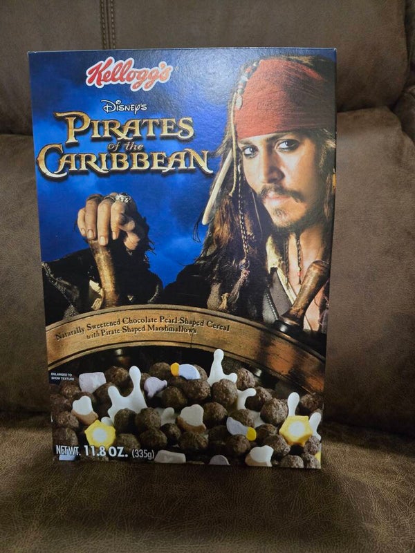 Pirates of the Caribbean cereal box Johnny Depp