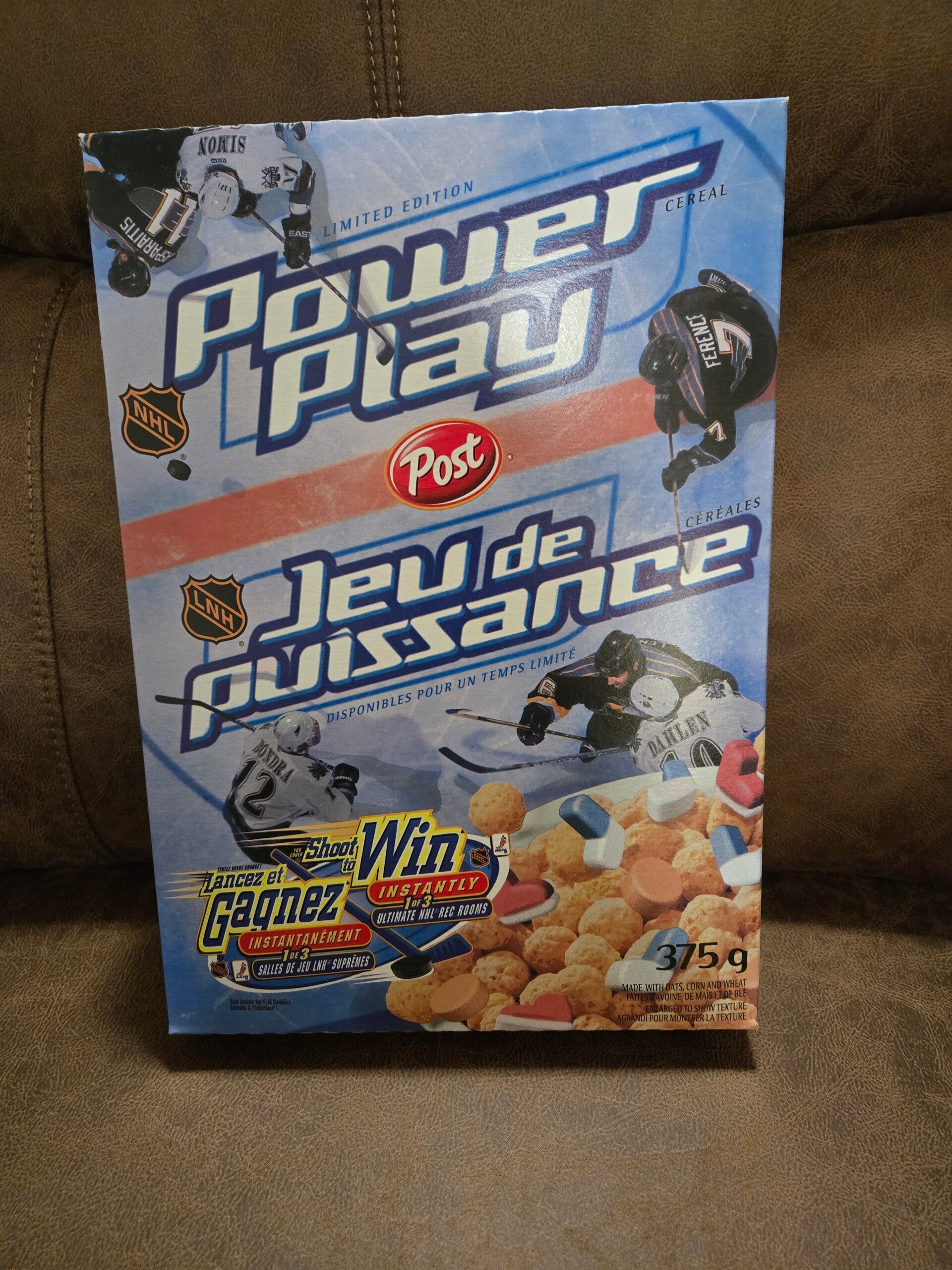 Post cereal box Power Play nhl hockey  2001