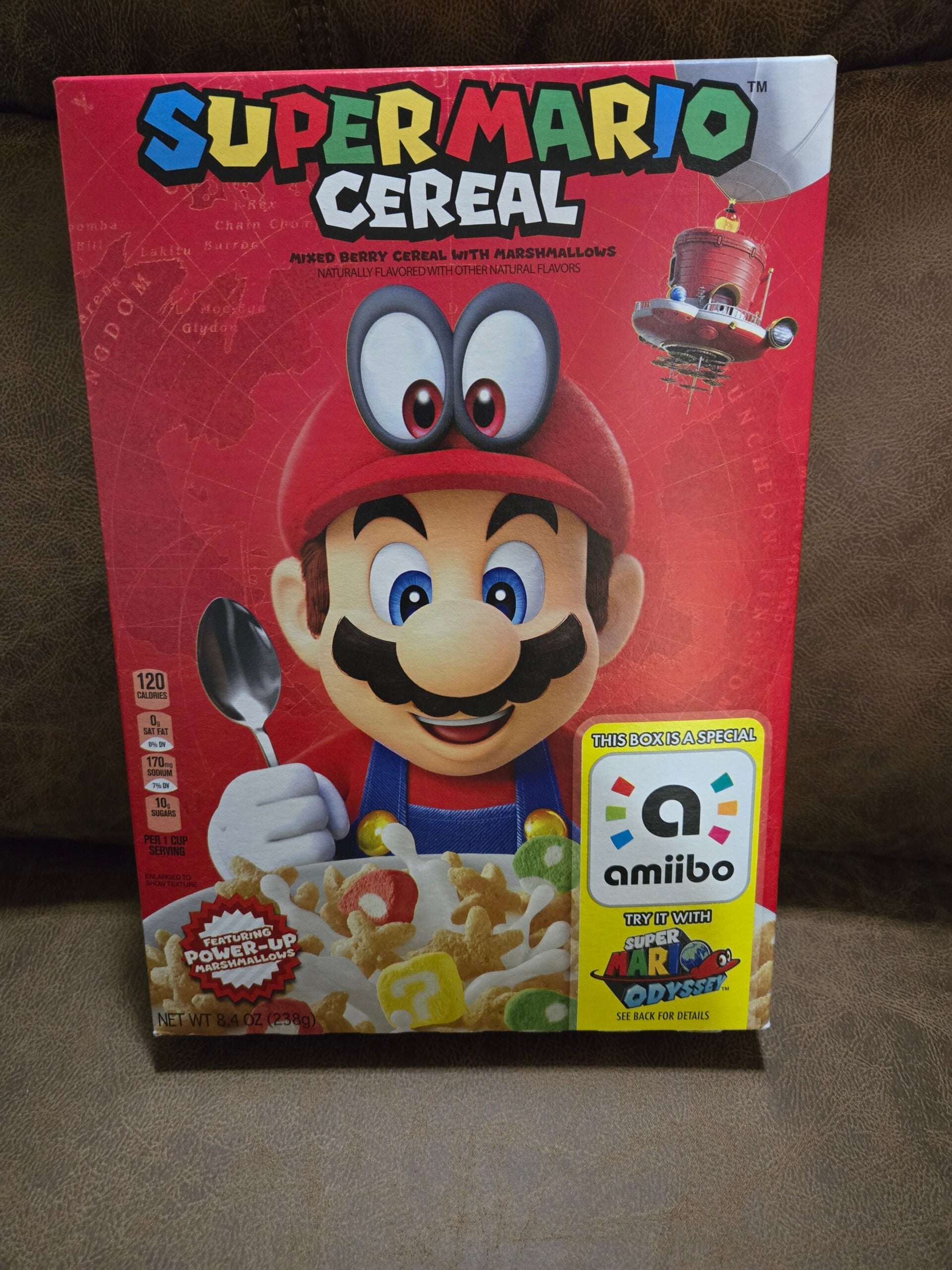 Super Mario cereal box red 2019