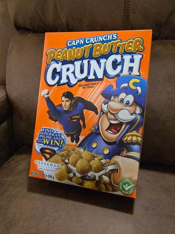Cap'n Crunch Superman cereal box