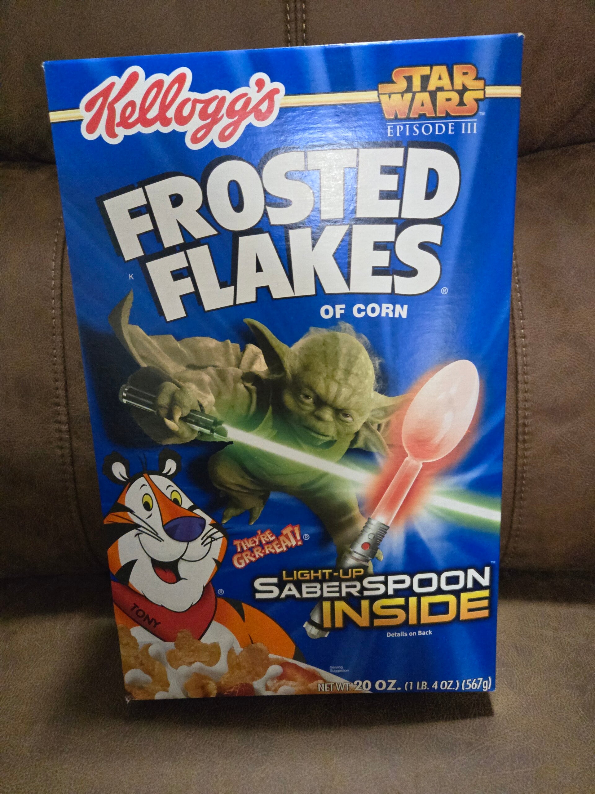 Frosted Flakes Star Wars cereal box free saberspoon