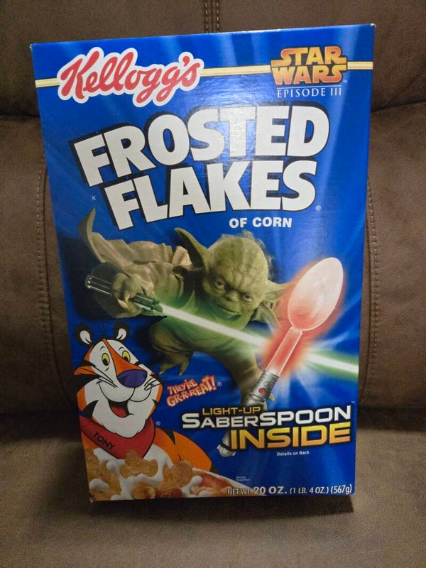 Frosted Flakes Star Wars cereal box free saberspoon