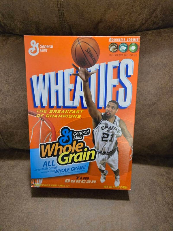 Wheaties NBA basketball Tim Duncan cereal box