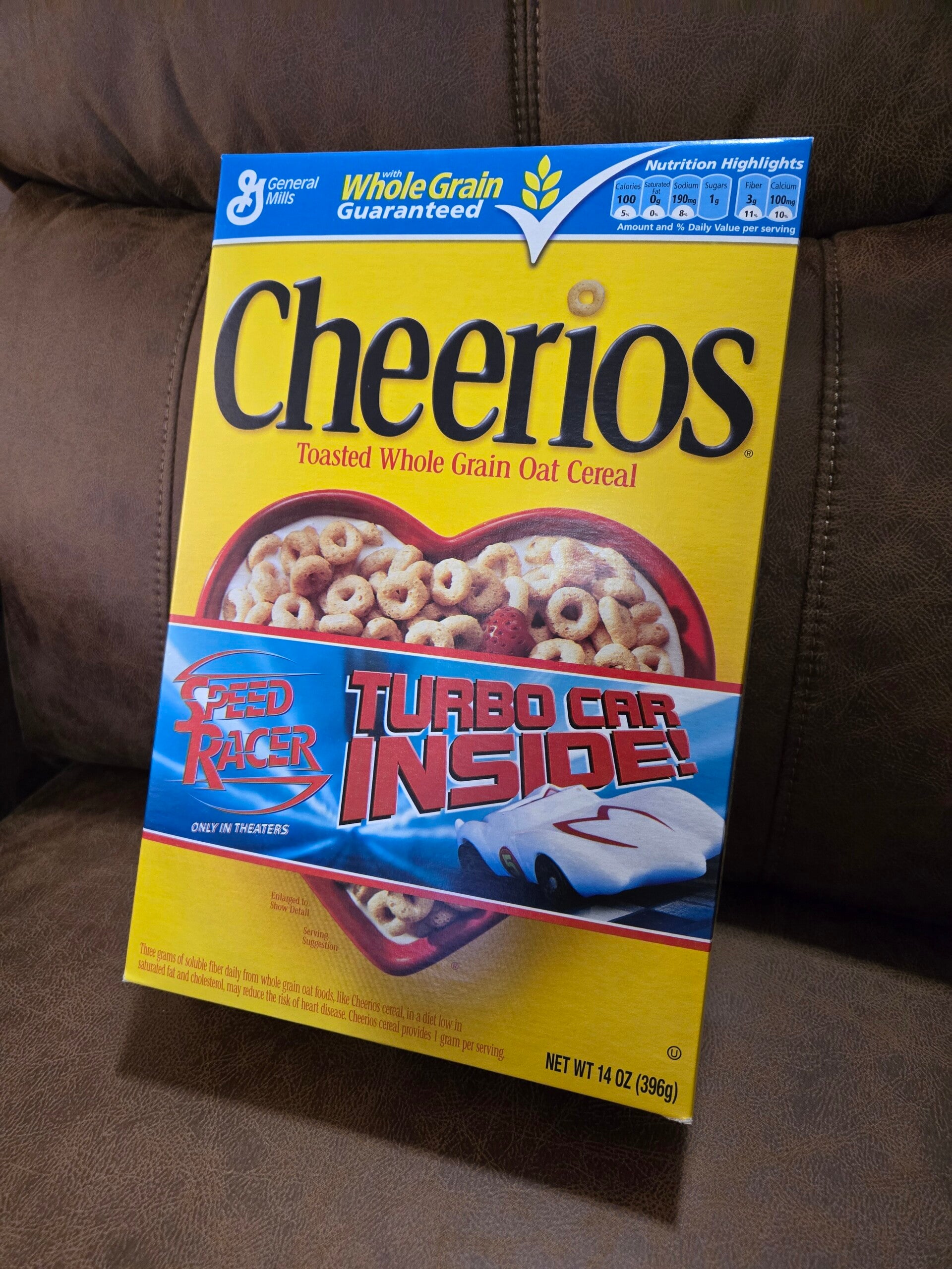 Cheerios cereal box Speed Racer turbo car