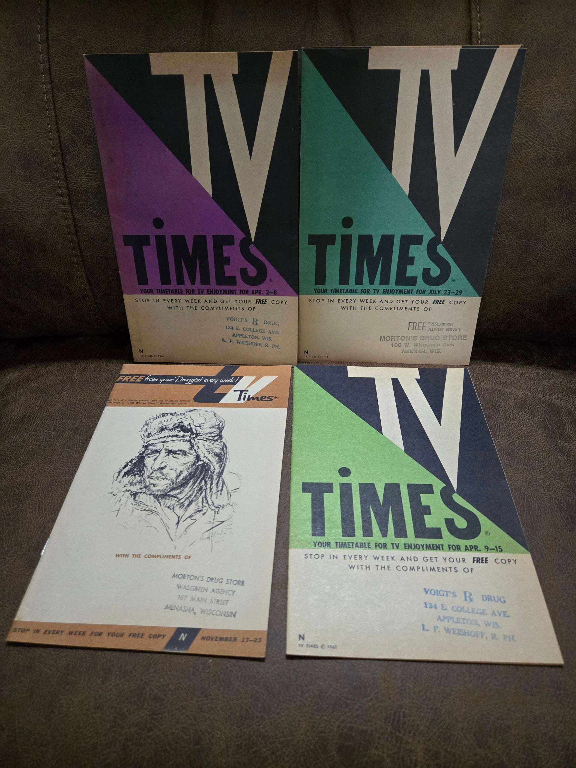 TV Times magazines lot of 4 1961