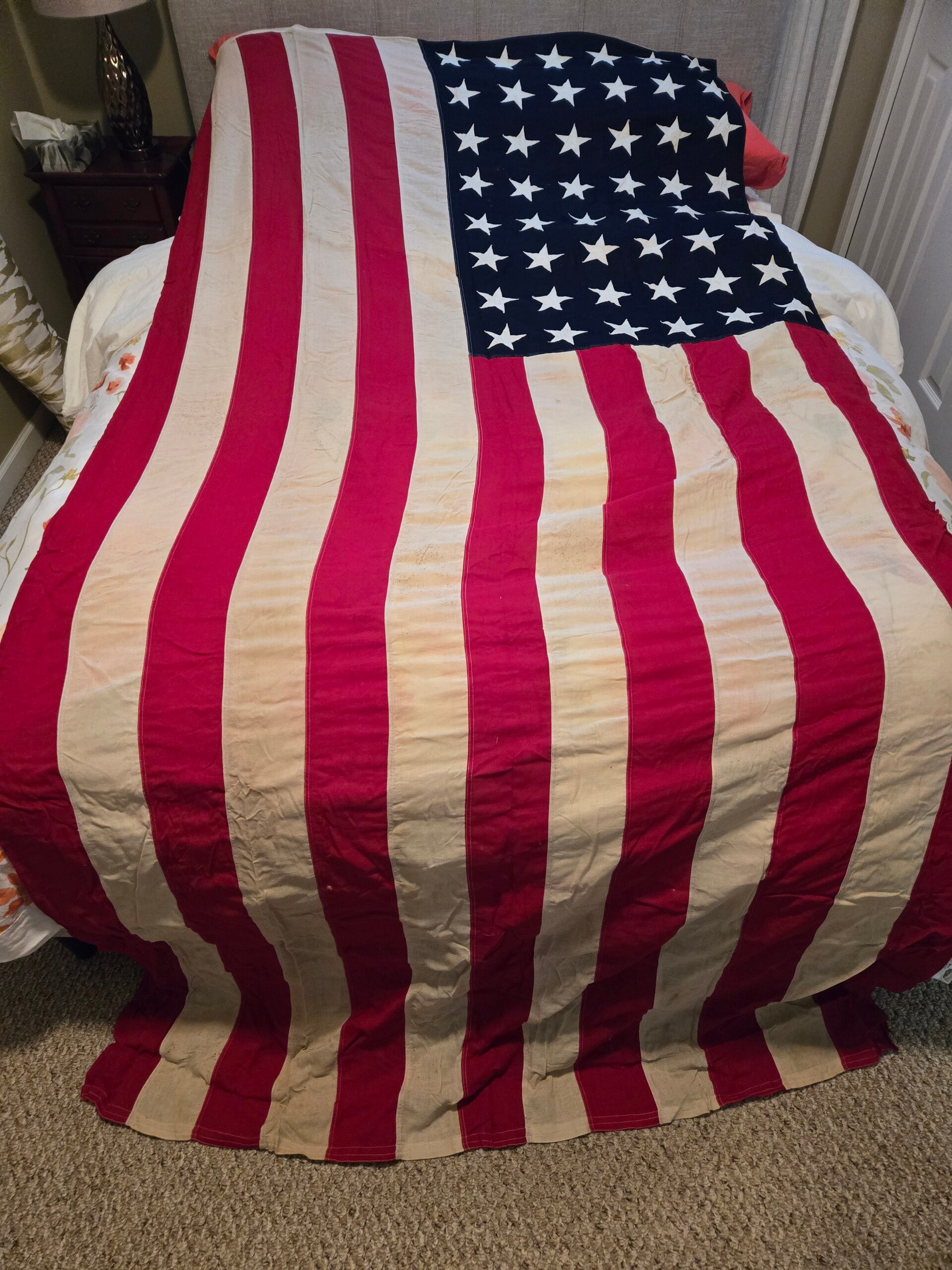 USA 48 star flag wool