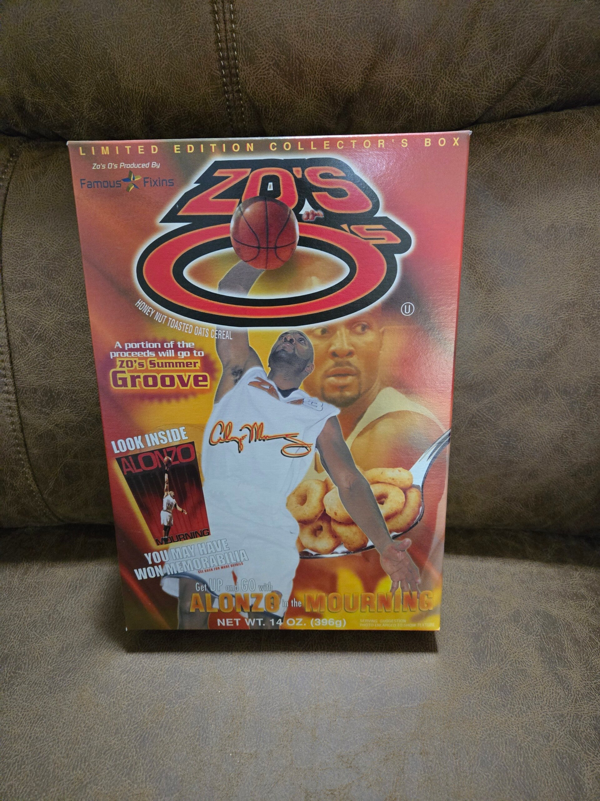 Alonzo Mourning cereal box basketball