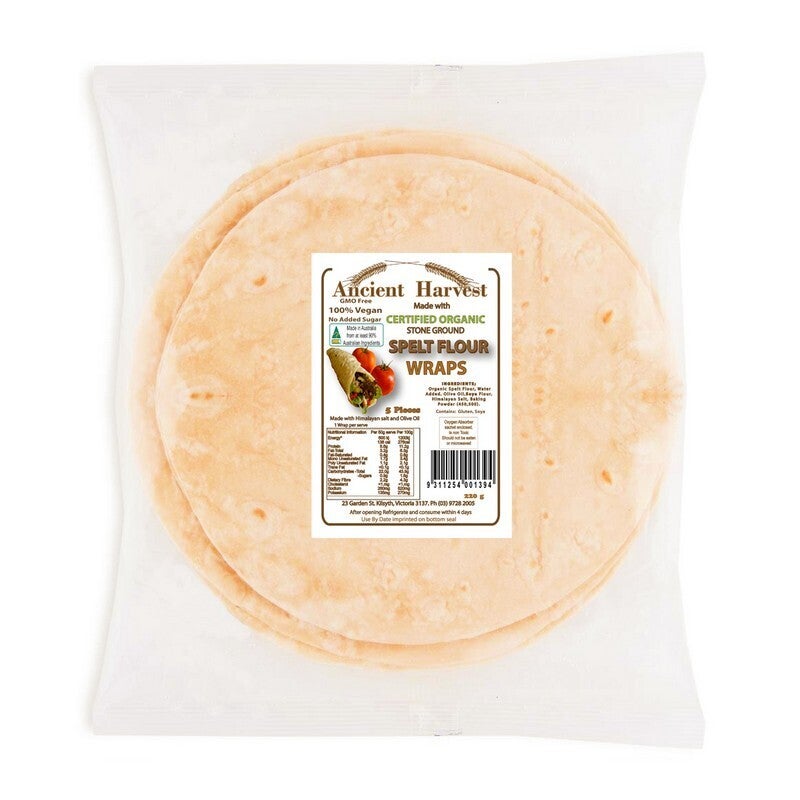 Ancient Harvest Organic Spelt Flour Wraps 220g