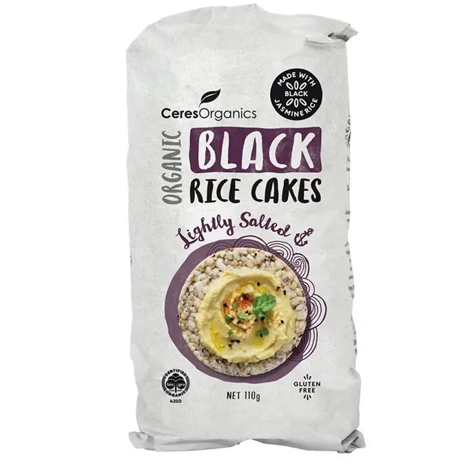 Ceres Organics Organic Black Rice Cakes, Lightly salted 110g