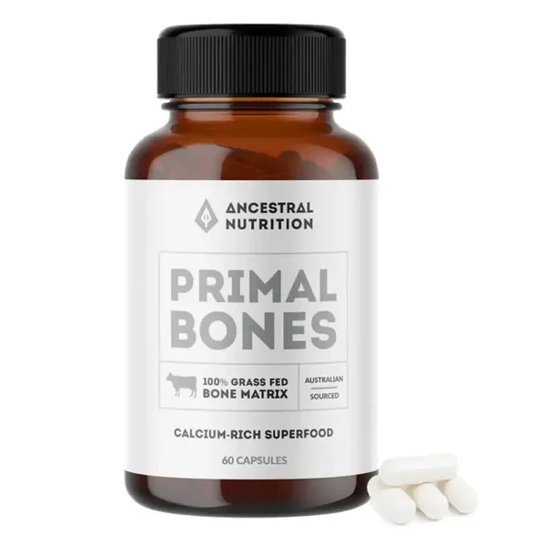 Ancestral Nutrition - Primal Bones - 100% Grass Fed Bone Matrix 60caps