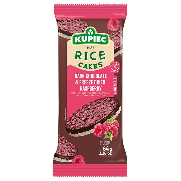 Kupiec Gluten Free Rice Cakes - Dark Chocolate & Raspberries 64g