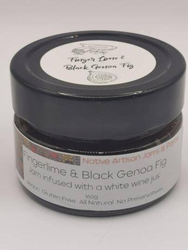 NATIVE ARTISAN JAMS & PASTES Fingerlime & Black Genoa Fig 160g