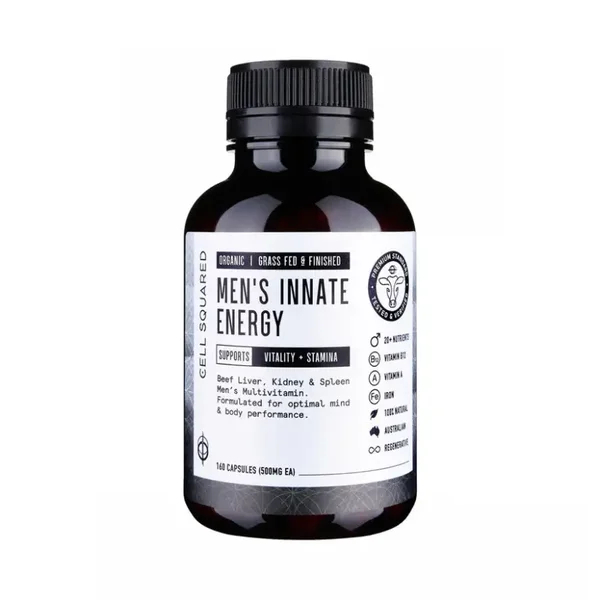 Cell Squared Men's Innate Energy - Beef Multi Organ Capsules 160caps