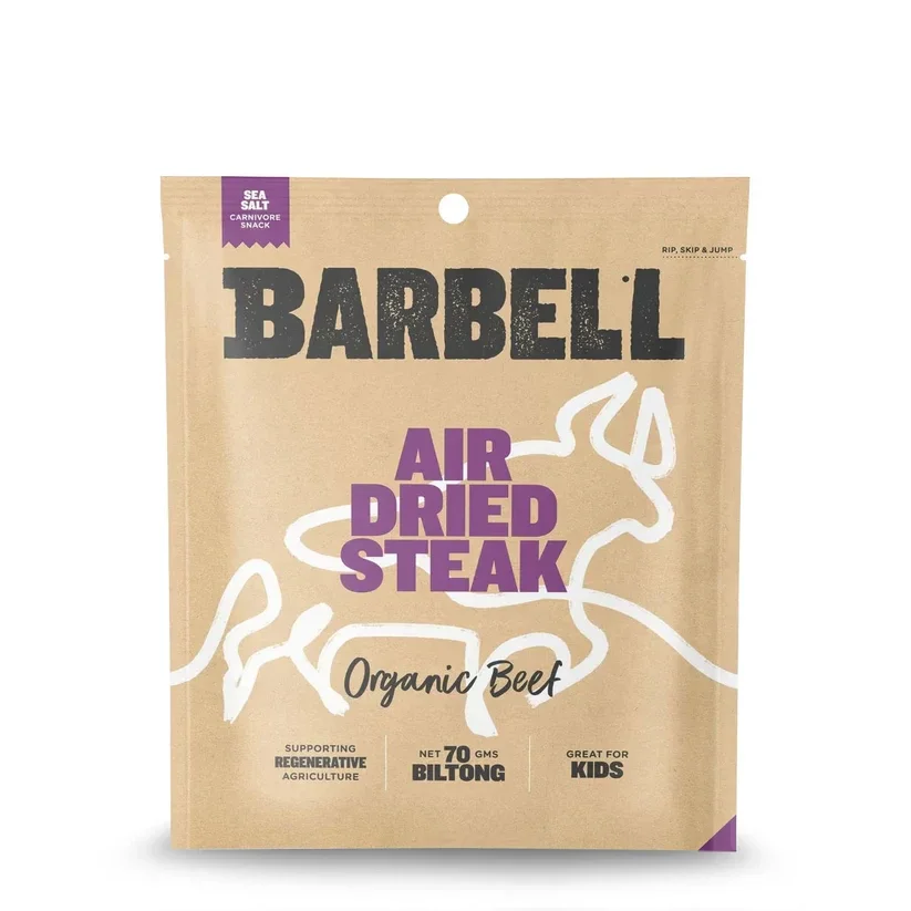 Barbell Foods Air Dried Steak Sea Salt Biltong