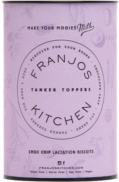 Franjo's Kitchen Choc Chip Tanker Topper Lactation Biscuits 252g