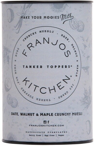 Franjo's Kitchen Date, Walnut & Maple Tanker Topper Lactation Crunchy Muesli 360g