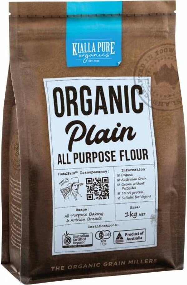 Kialla Organic Plain All Purpose Flour 1Kg