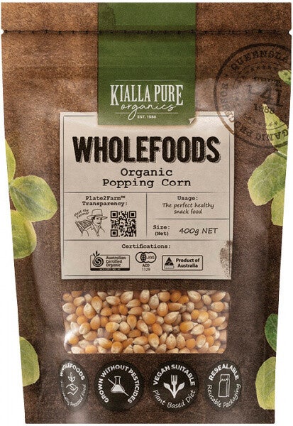 Kialla Organics Organic Popping Corn G/F 400g