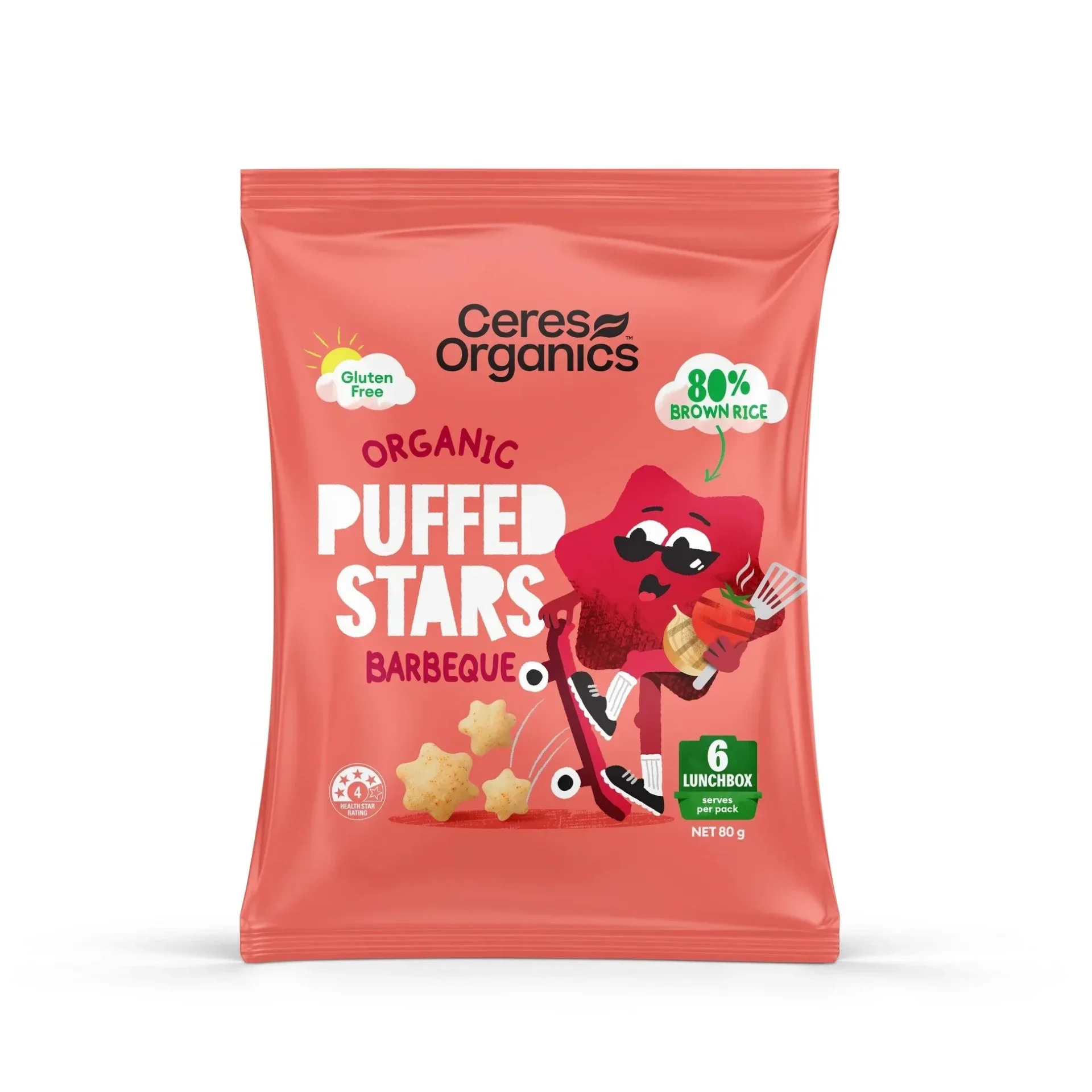 Ceres Organics Kids Puffed Stars 80g