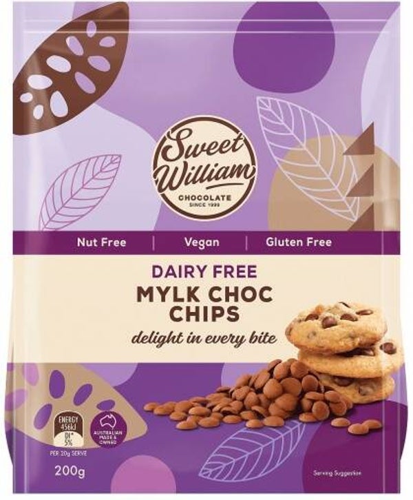Sweet William Choc Baking Chips D/F 200g