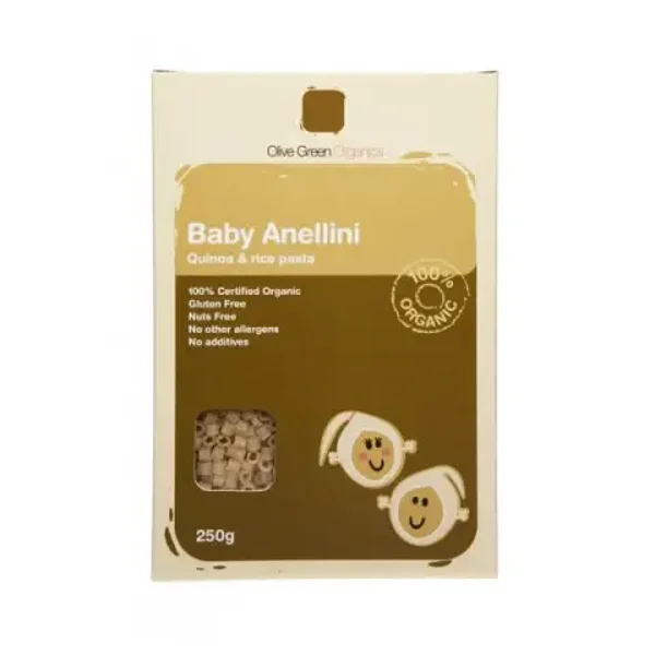 Olive Green Organics GF Pasta Baby Anellini Plain 250g