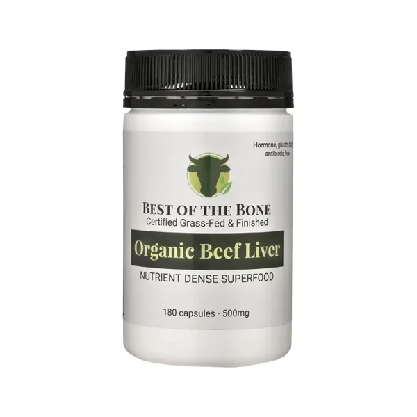 Best of the Bone Organic Beef Liver Nutrient Dense Superfood 180caps