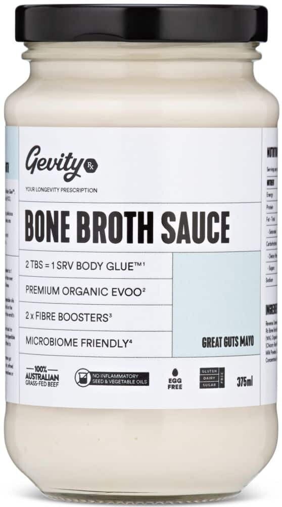 Gevity Rx Bone Broth Sauce Great Guts Mayo G/F