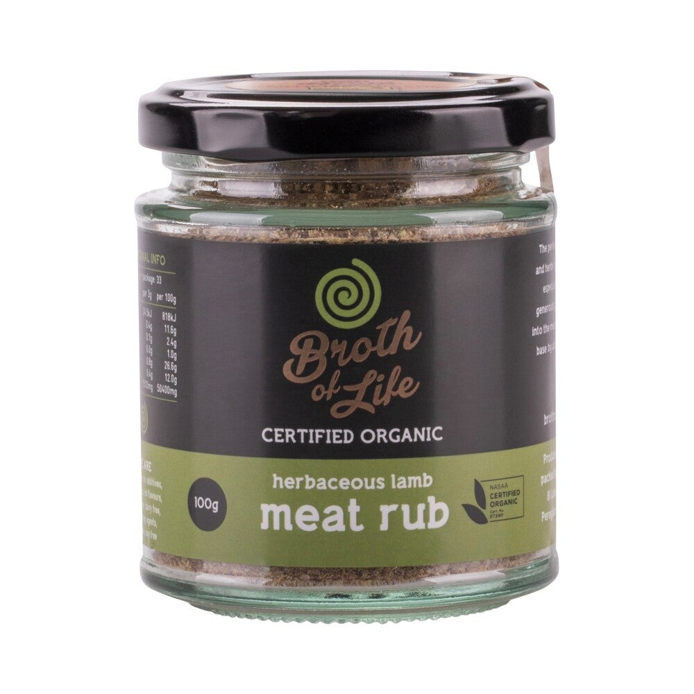 BROTH OF LIFE ORGANIC MEAT RUB HERBACEOUS LAMB 100G
