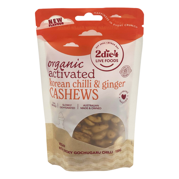 2DIE4 LIVE FOODS Organic Activated Korean Chilli & Ginger Cashews