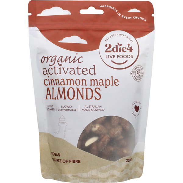 2DIE4 LIVE FOODS Organic Activated Almonds Cinnamon Maple