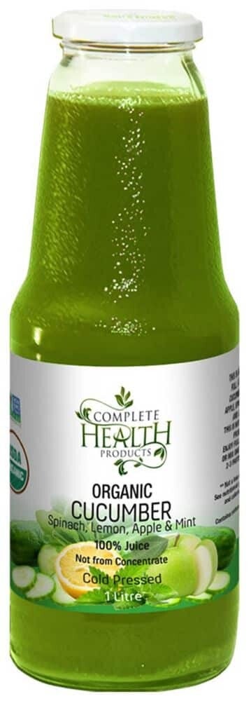 Complete Health Products Organic Cucumber, Spinach, Lemon, Apple & Mint 100% Juice 1L