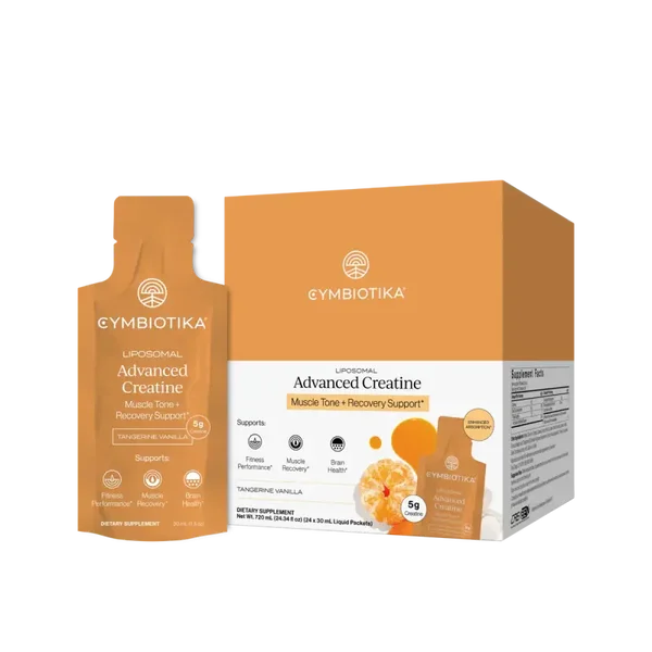 CYMBIOTIKA Liposomal Advanced Creatine, Tangerine and Vanilla, 24 Pouches, 30ml Each