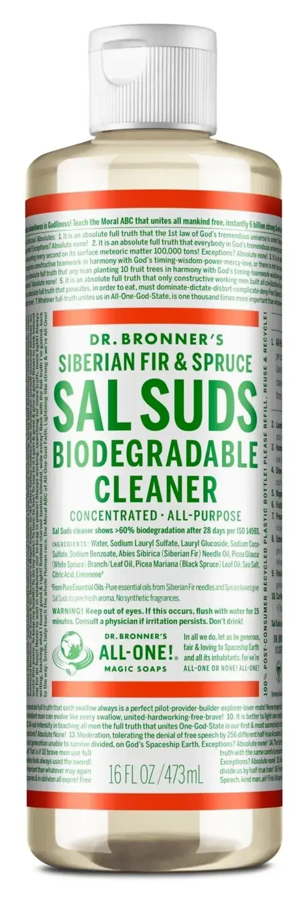 Dr Bronners Sal Suds Biodegradable Cleaner