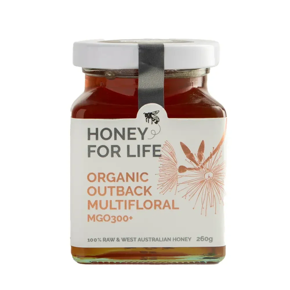 Honey For Life - Outback Organic Multifloral MGO300+. 260g