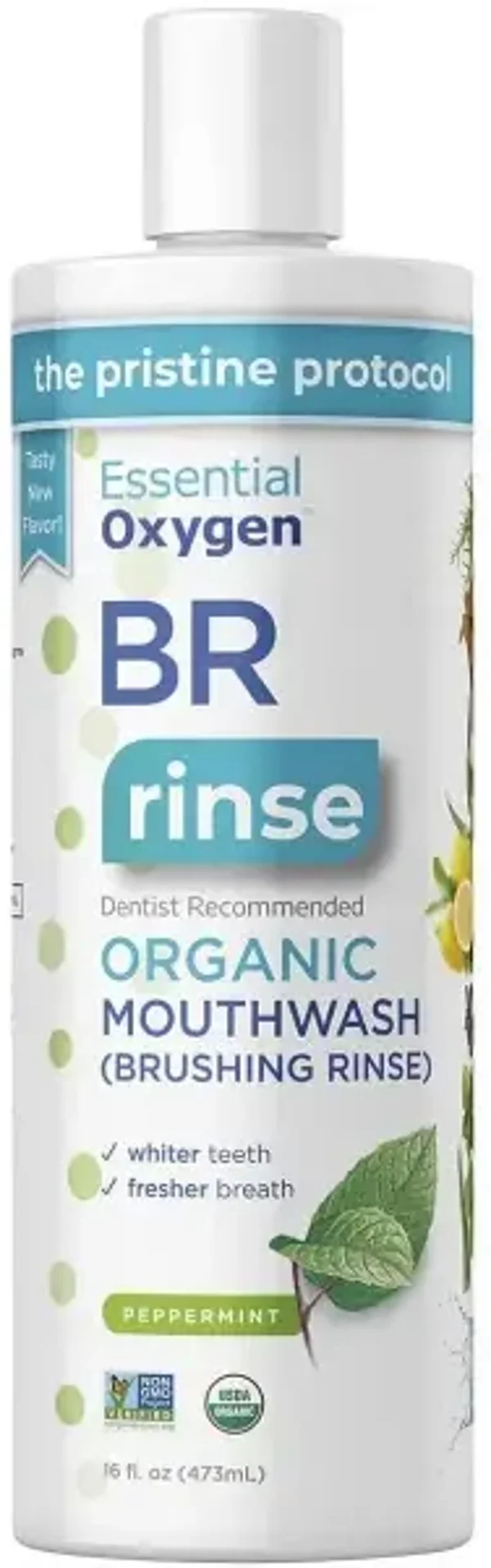 ESSENTIAL OXYGEN Mouthwash Brushing Rinse Peppermint 473ml