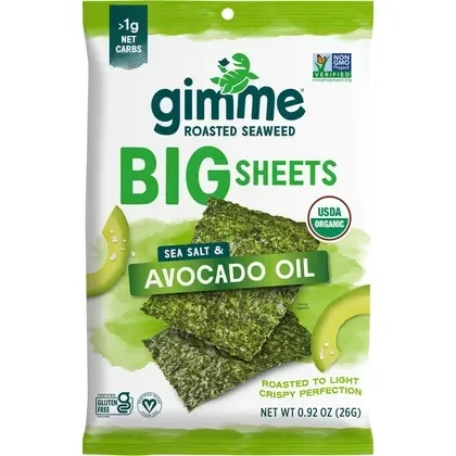 Gimme Roasted Seaweed Big Sheets Sea Salt & Avocado Oil 7 Sheets 26g