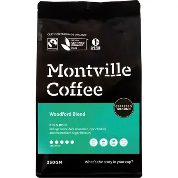 Montville Coffee Coffee Ground Espresso Woodford Blend