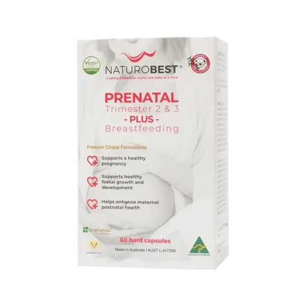 NaturoBest Prenatal Trimester 2 & 3 Plus Breastfeeding 60caps