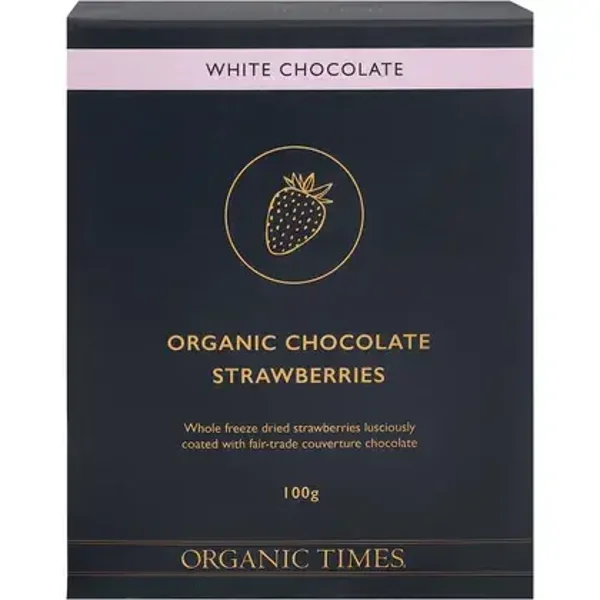 Organic Times Chocolate Strawberries 100g