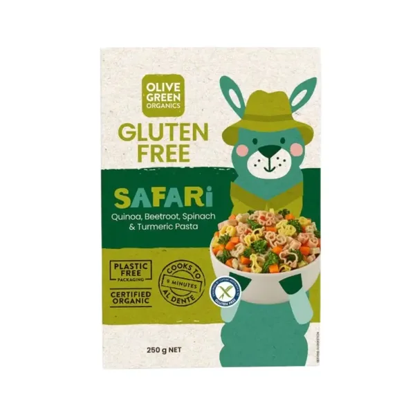 Olive Green Organics GF Pasta Quinoa & Rice Veggie Animal Shapes